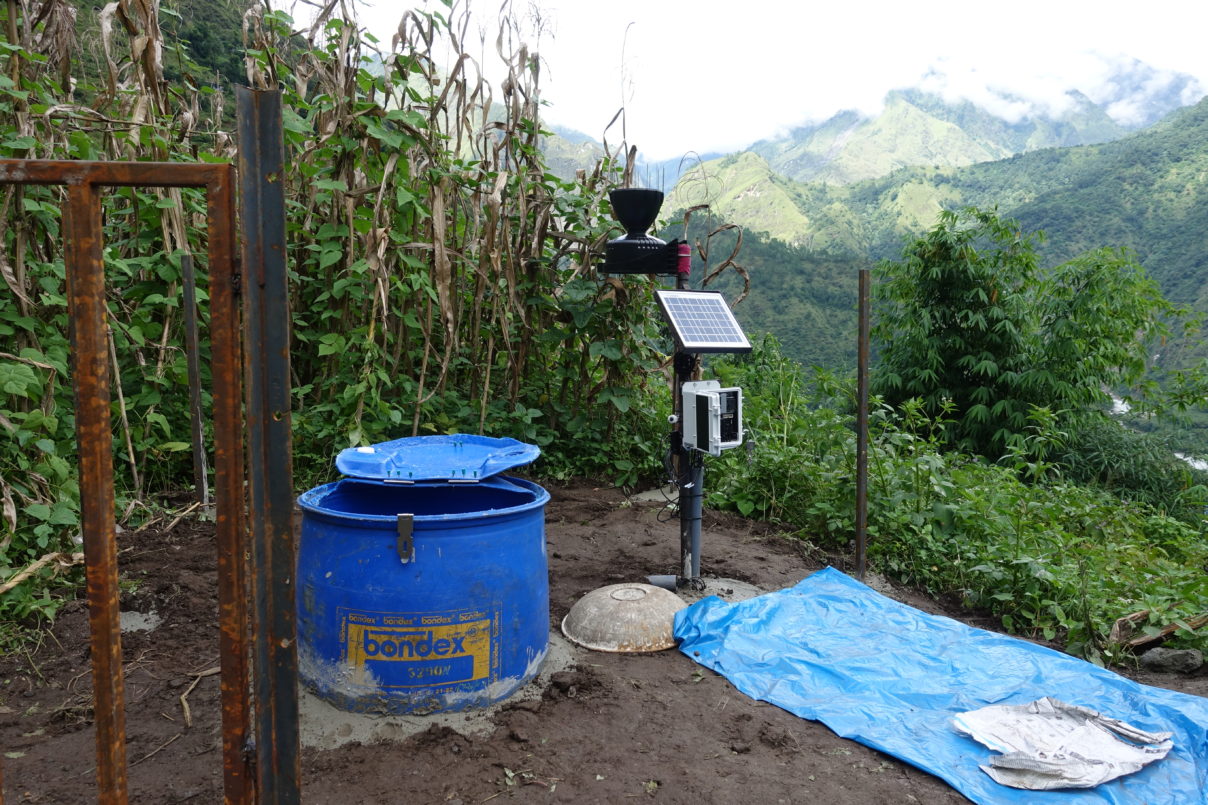 Completed slope stability monitoring site at Fagam, Myagdi district