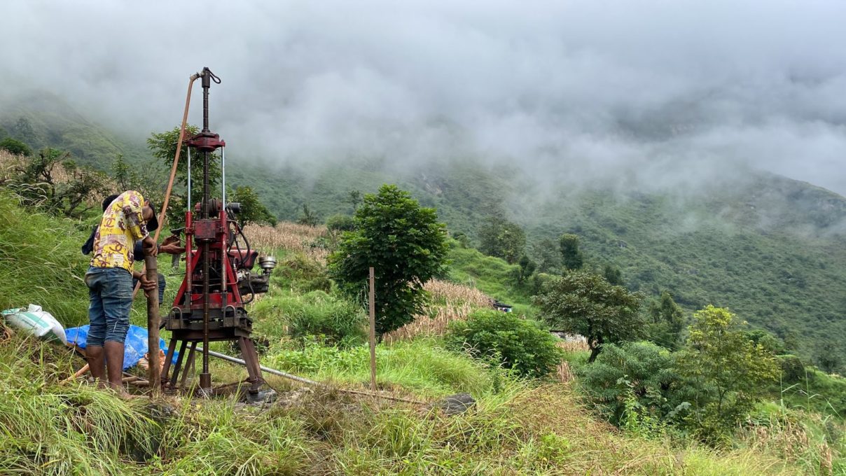 Drilling rig near Kabre, Myagdi district
