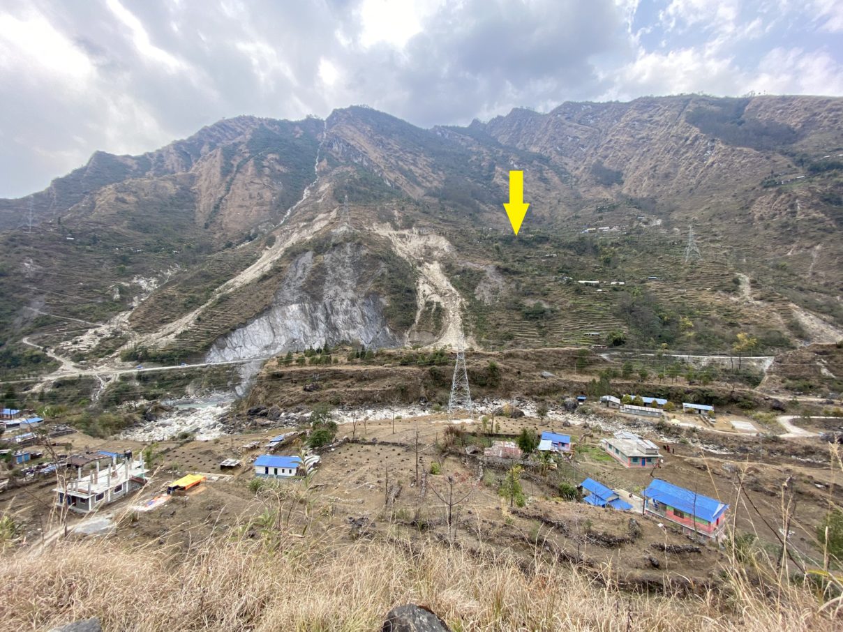 Overview of Fagam site and surrounding area along the west bank of the Kali Gandaki River, Myagdi district